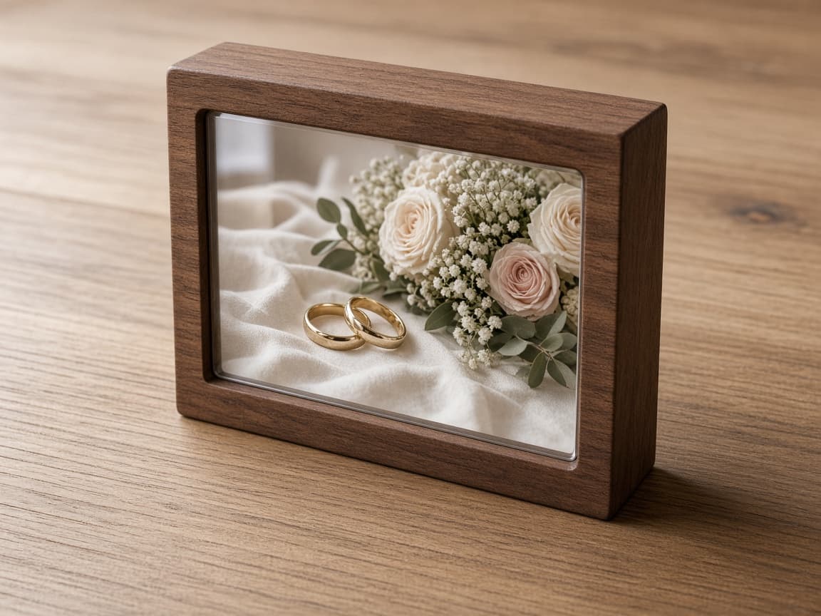Full-Color Wedding Photo Plaque design concept, reverse side