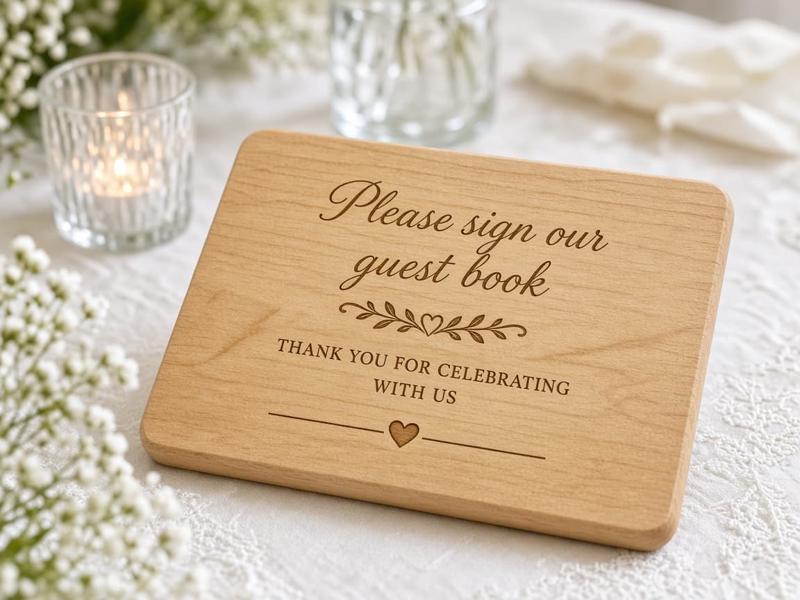 Guest Book Alternative Plaque design concept in a presentation setting