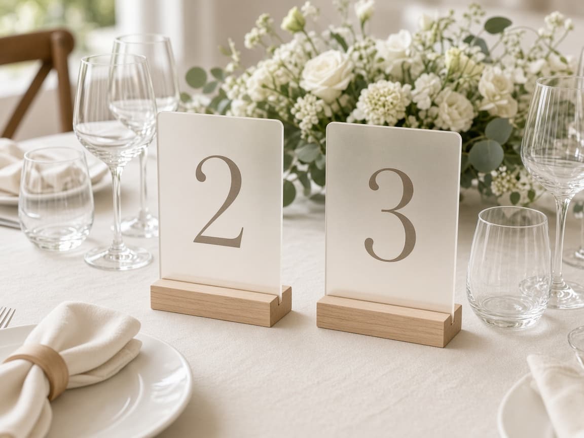 Wedding Table Number Signs design concept, reverse side