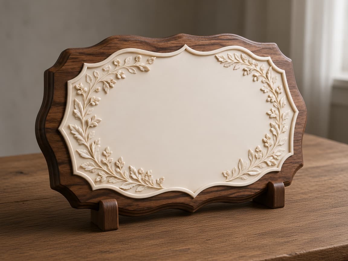 Wedding Keepsake Plaque design concept, reverse side