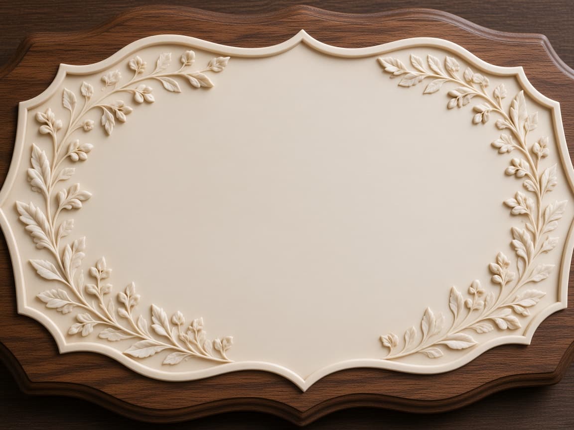 Wedding Keepsake Plaque design concept, blank plate straight on