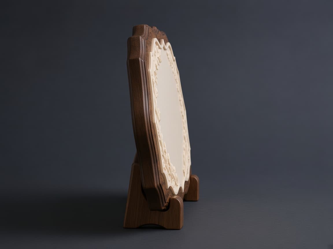 Wedding Keepsake Plaque design concept, side view